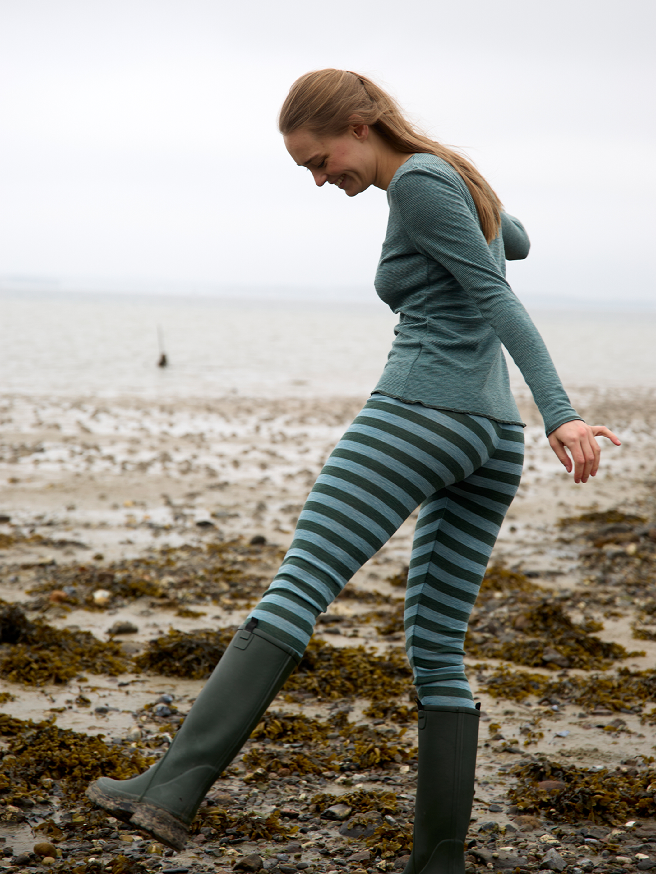 Leggings stripes merino